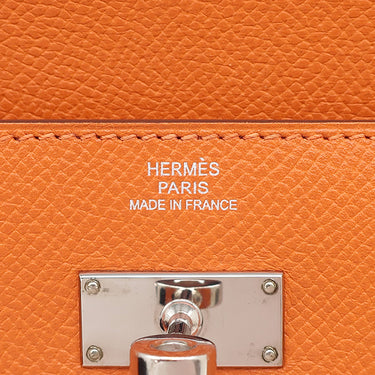 エルメス HERMES ケリーウォレット ロング オレンジ ヴォーエプソン 長財布 シルバー金具