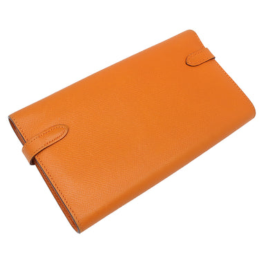 エルメス HERMES ケリーウォレット ロング オレンジ ヴォーエプソン 長財布 シルバー金具