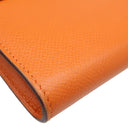 エルメス HERMES ケリーウォレット ロング オレンジ ヴォーエプソン 長財布 シルバー金具