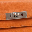 エルメス HERMES ケリーウォレット ロング オレンジ ヴォーエプソン 長財布 シルバー金具