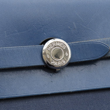 エルメス HERMES エールバッグ アドPM ネイビー トワルオフィシエ ヴァッシュハンター 2WAYバッグ シルバー金具 紺 リュック