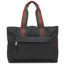 グッチ GUCCI ロゴ ラージ 802172 ブラック ナイロン トートバッグ シルバー金具 ショルダー 肩掛け 旅行バッグ