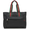 グッチ GUCCI ロゴ ラージ 802172 ブラック ナイロン トートバッグ シルバー金具 ショルダー 肩掛け 旅行バッグ
