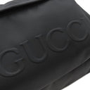 グッチ GUCCI ロゴ ラージ 802172 ブラック ナイロン トートバッグ シルバー金具 ショルダー 肩掛け 旅行バッグ