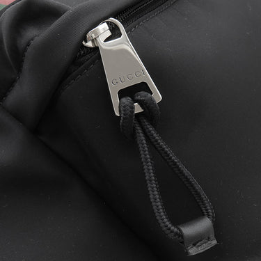 グッチ GUCCI ロゴ ラージ 802172 ブラック ナイロン トートバッグ シルバー金具 ショルダー 肩掛け 旅行バッグ