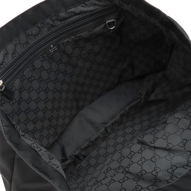 グッチ GUCCI ロゴ ラージ 802172 ブラック ナイロン トートバッグ シルバー金具 ショルダー 肩掛け 旅行バッグ