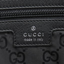 グッチ GUCCI ロゴ ラージ 802172 ブラック ナイロン トートバッグ シルバー金具 ショルダー 肩掛け 旅行バッグ