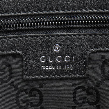 グッチ GUCCI ロゴ ラージ 802172 ブラック ナイロン トートバッグ シルバー金具 ショルダー 肩掛け 旅行バッグ