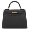 エルメス HERMES ケリー28 外縫い ブラック ヴォーエプソン 2WAYバッグ ゴールド金具 黒 ショルダー