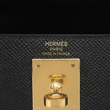 エルメス HERMES ケリー28 外縫い ブラック ヴォーエプソン 2WAYバッグ ゴールド金具 黒 ショルダー