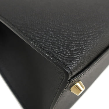 エルメス HERMES ケリー28 外縫い ブラック ヴォーエプソン 2WAYバッグ ゴールド金具 黒 ショルダー