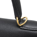 エルメス HERMES ケリー28 外縫い ブラック ヴォーエプソン 2WAYバッグ ゴールド金具 黒 ショルダー