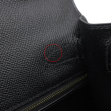 エルメス HERMES ケリー28 外縫い ブラック ヴォーエプソン 2WAYバッグ ゴールド金具 黒 ショルダー
