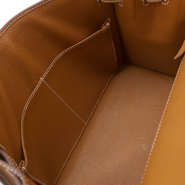 エルメス HERMES ケリー28 外縫い ゴールド ヴォーエプソン 2WAYバッグ シルバー金具 茶 ショルダー