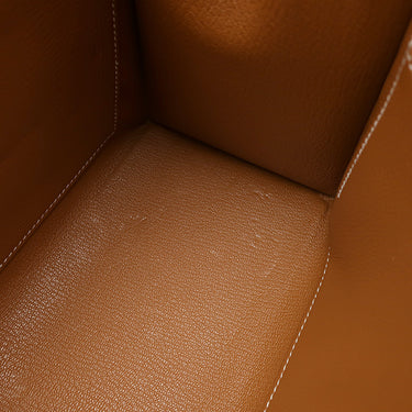 エルメス HERMES ケリー28 外縫い ゴールド ヴォーエプソン 2WAYバッグ シルバー金具 茶 ショルダー