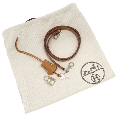 エルメス HERMES ケリー28 外縫い ゴールド ヴォーエプソン 2WAYバッグ シルバー金具 茶 ショルダー