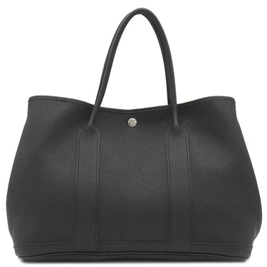 エルメス HERMES ガーデンパーティーPM ブラック ネゴンダ トートバッグ シルバー金具 黒