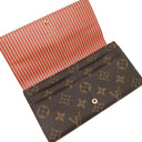 ルイヴィトン LOUIS VUITTON ポルトフォイユ サラ M60415 モノグラム モノグラムキャンバス 長財布 ゴールド金具 茶 トランクプリント 二つ折り