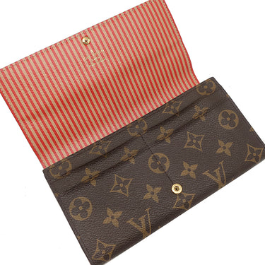ルイヴィトン LOUIS VUITTON ポルトフォイユ サラ M60415 モノグラム モノグラムキャンバス 長財布 ゴールド金具 茶 トランクプリント 二つ折り