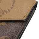 ルイヴィトン LOUIS VUITTON ポルトフォイユ ゾエ M80725 モノグラムリバース モノグラムキャンバス モノグラムリバース キャンバス 三つ折り財布 ゴールド金具 茶 コンパクトウォレット