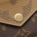 ルイヴィトン LOUIS VUITTON ポルトフォイユ ゾエ M80725 モノグラムリバース モノグラムキャンバス モノグラムリバース キャンバス 三つ折り財布 ゴールド金具 茶 コンパクトウォレット