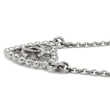 シャネル CHANEL ココマーク ハート ABF459 シルバー メタル ストラス ネックレス
