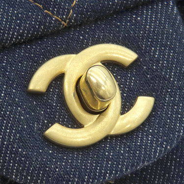シャネル CHANEL マトラッセ20 ネイビー デニム ショルダーバッグ ゴールド金具 紺 チェーンショルダー