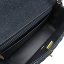シャネル CHANEL マトラッセ20 ネイビー デニム ショルダーバッグ ゴールド金具 紺 チェーンショルダー