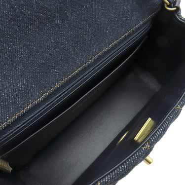シャネル CHANEL マトラッセ20 ネイビー デニム ショルダーバッグ ゴールド金具 紺 チェーンショルダー