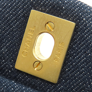 シャネル CHANEL マトラッセ20 ネイビー デニム ショルダーバッグ ゴールド金具 紺 チェーンショルダー