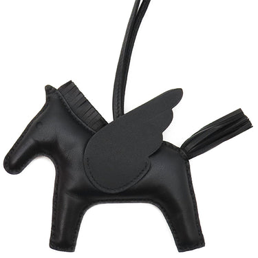 エルメス HERMES ロデオMM ペガサス ブラック アニューミロ バッグチャーム 黒 単色 ソーブラック