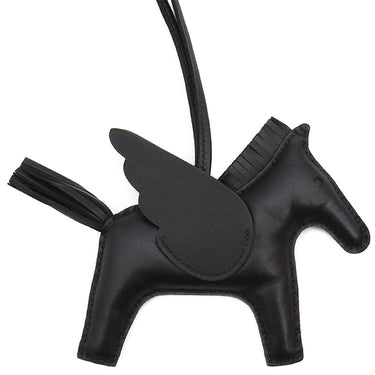 エルメス HERMES ロデオMM ペガサス ブラック アニューミロ バッグチャーム 黒 単色 ソーブラック