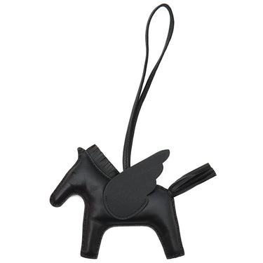 エルメス HERMES ロデオMM ペガサス ブラック アニューミロ バッグチャーム 黒 単色 ソーブラック