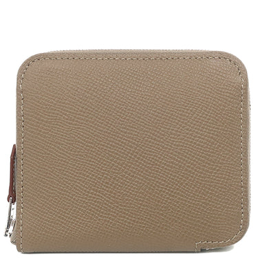エルメス HERMES アザップ シルクイン コンパクト エトゥープ ヴォーエプソン コインケース シルバー金具 新品 未使用 グレージュ ラウンドファスナー