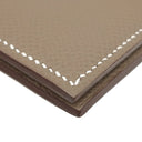 エルメス HERMES ベアンコンパクト エトゥープ ヴォーエプソン 二つ折り財布 ゴールド金具 グレージュ