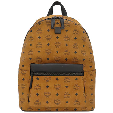 エムシーエム MCM スターク ヴィセトス ミディアム MMKCSVE01CO001 コニャック PVC レザー リュック・デイパック マットブラック金具 茶 バックパック