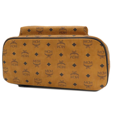 エムシーエム MCM スターク ヴィセトス ミディアム MMKCSVE01CO001 コニャック PVC レザー リュック・デイパック マットブラック金具 茶 バックパック