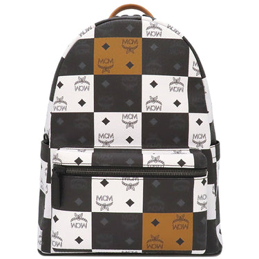 エムシーエム MCM スターク バックパック チェッカーボード ヴィセトス MMKCAVE09BW001 ブラック×ホワイト チェッカーボード柄VISETOS モノグラムキャンバス リュック・デイパック マットブラック金具 黒 白 ミディアム
