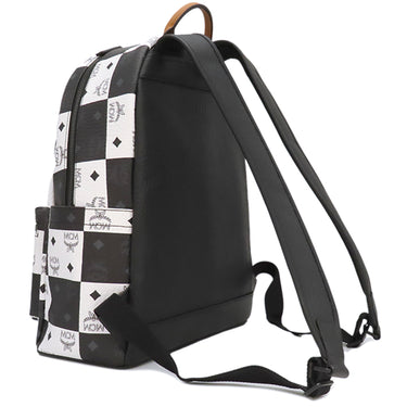 エムシーエム MCM スターク バックパック チェッカーボード ヴィセトス MMKCAVE09BW001 ブラック×ホワイト チェッカーボード柄VISETOS モノグラムキャンバス リュック・デイパック マットブラック金具 黒 白 ミディアム