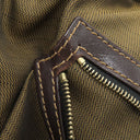 フェンディ FENDI ズッカ ブラウン×ダークブラウン キャンバス レザー ショルダーバッグ ゴールド金具 茶 FF 肩掛け