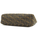 フェンディ FENDI ズッカ ブラウン×ダークブラウン キャンバス レザー ショルダーバッグ ゴールド金具 茶 FF 肩掛け