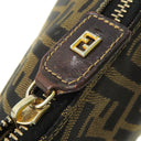 フェンディ FENDI ズッカ ブラウン×ダークブラウン キャンバス レザー ショルダーバッグ ゴールド金具 茶 FF 肩掛け