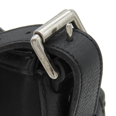 バーバリー BURBERRY ノバチェック ベージュ×ブラック キャンバス レザー ショルダーバッグ シルバー金具 黒