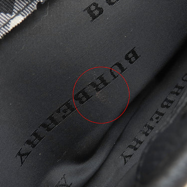 バーバリー BURBERRY ノバチェック ベージュ×ブラック キャンバス レザー ショルダーバッグ シルバー金具 黒