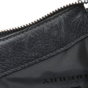 バーバリー BURBERRY ノバチェック ベージュ×ブラック キャンバス レザー ショルダーバッグ シルバー金具 黒