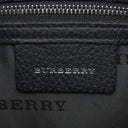 バーバリー BURBERRY ノバチェック ベージュ×ブラック キャンバス レザー ショルダーバッグ シルバー金具 黒