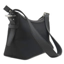 バーバリー BURBERRY ノバチェック ベージュ×ブラック キャンバス レザー ショルダーバッグ シルバー金具 黒