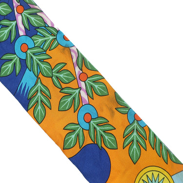 エルメス HERMES ツイリー オレンジヴィフ×ジョーヌヴィフ シルク スカーフ 【LA SOURCE DE PEGASE/ペガサスの源泉】