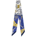 エルメス HERMES ツイリー マリン×ホワイト シルク スカーフ 【ETRIERS REMIX/鎧 リミックス】