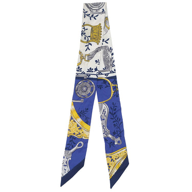 エルメス HERMES ツイリー マリン×ホワイト シルク スカーフ 【ETRIERS REMIX/鎧 リミックス】